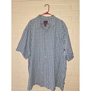 FUBU Mens Button Up Shirt XXL Check Plaid Short Sleeve Casual Outdoor Y2K
